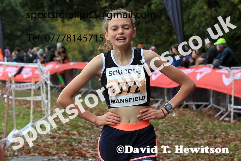 Girls Under-15s, 2022 National Cross Country Relays, Berry Hill Park, Mansfield.  Photo: David T. Hewitson/Sports for All Pics